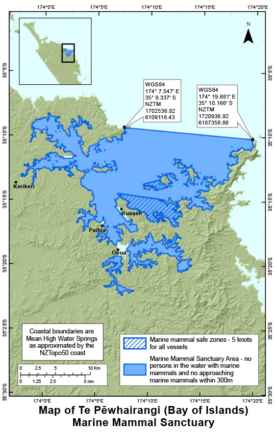 overview map bay of islands marine mammal sanctuary 565